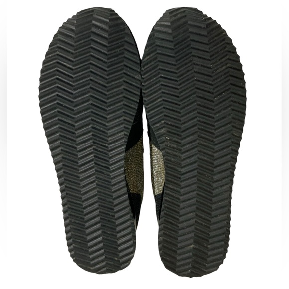 KARL LAGERFELD Giselle Black Leather Slip On Sneaker Black Suede Bling Shoes 7.5 - Picture 7 of 8